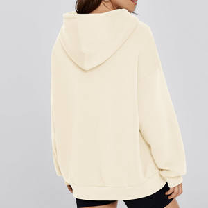 Sudaderas con capucha de mujer con hombros caídos y ajuste holgado de diseño personalizado, ropa de calle de punto, sudaderas con capucha de gran tamaño con estampado personalizado para mujer y sudadera - Product Image 6