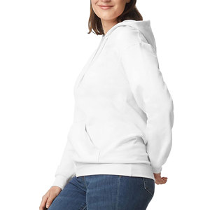 Sweat à capuche d'hiver en coton tricoté épais et écologique pour femme, avec doublure polaire douce et logo personnalisé sur le devant – Vente en gros - Product Image 3