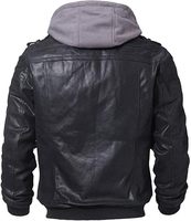 Blouson de motard classique noir en similicuir pour homme, coupe ajustée, épaules matelassées, fermeture éclair frontale, col montant – Nouvelle collection très demandée