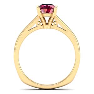 Anillo de Rubí de 0.75 Quilates con Corte Brillante Redondo de Oro Sólido de 14K de Alta Calidad REYES, Anillos de Compromiso Personalizados para Mujer - Product Image 4