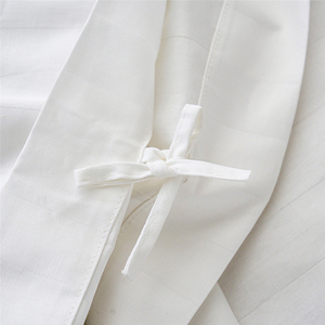 Juego de ropa de cama de 4 piezas de lino para hotel, sábana a rayas de satén de algodón puro 100% al por mayor - Product Image 2