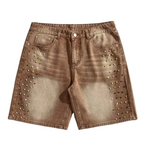 Shorts de Mezclilla de Primera Calidad IOTA SPORTS con Logotipo Bordado, Venta al Por Mayor, Shorts de Mezclilla Personalizados con Pedrería - Product Image 1