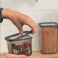 Ensemble de 12 contenants carrés multifonctionnels en plastique Afossa pour épices, avec couvercles en silicone, 650 ml, 1,3 L, 1,9 L, hermétiques, sans BPA, en PP