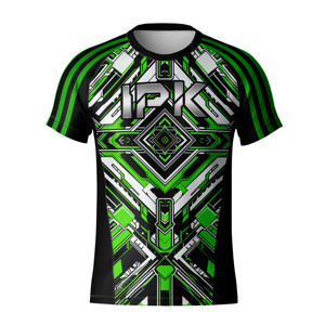 T-shirts de sport à manches courtes en polyester respirant à séchage rapide personnalisés, t-shirt de compression pour hommes - Product Image 1