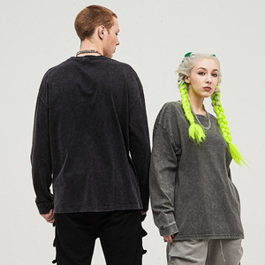 Op Maat Gemaakt Katoenen Shirt Stock Unisex 2 en 1 Dubbellaags Camiseta Met Lange Mouwen En Dubbele Mouw Camiseta - Product Image 3