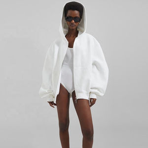 เสื้อฮู้ดดี้ผ้าฝ้ายหนานุ่มคุณภาพส่ง แบบเกาหลี สำหรับผู้หญิง สกรีนลายด้านหน้า ทรงโอเวอร์ไซส์ คอสูง ป้องกันขนร่วง ทรงหลวมใส่สบาย - Product Image 6