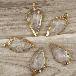 Collar de Piedra Curativa de Moda con Colgante de Punta de Flecha Negra de Cuarzo Transparente Natural Hecho a Mano de Alta Calidad de 2 Pulgadas - Product Image 2