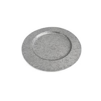 Assiette de Présentation Galvanisée de Qualité Supérieure Style Américain, Sous-Assiette Argentée Écologique pour Mariages et Dîners à Domicile