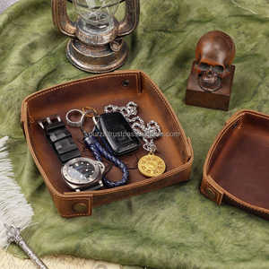 Leather Valet Trays Home Office Dice Storage Hosting Decor Gifts For Home <b>Desk</b> Storage Groomsman Gifts LTY-0025 - Product Image 5