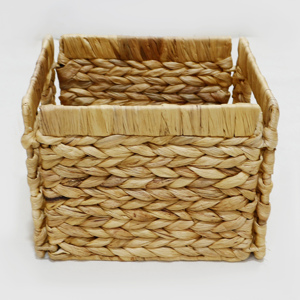 Artex Dong Thap Handmade Eco-Friendly <b>Foldable</b> Storage <b>Basket</b> with Handles Water Hyacinth Wicker for Organizing on Shelves - Product Image 3