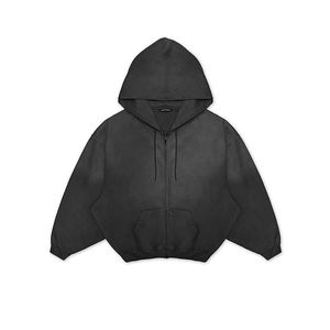 Sweat-shirt à capuche en coton 100% lavé vintage personnalisé avec motif solide coupe régulière pour unisexe. - Product Image 5