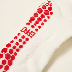 Custom <b>Grip</b> Logo Embroidered Double Heart Design Ruffle Cuff Anti-slip Cotton <b>Sock</b> for Yoga Pilates Gym Vietnam Factory - Product Image 3
