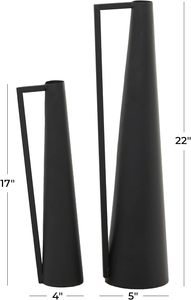 Modern Nordic Metal <b>Vase</b> Black <b>Small</b> Flower <b>Vases</b> Arrangement Flower Container Set of 2 - Product Image 2