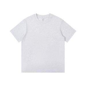 เสื้อยืดแขนสั้นผ้าคอตตอนแท้ทรงหลวมสีล้วนสำหรับผู้ชายเสื้อยืดทันสมัย - Product Image 1