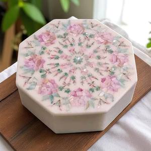 Boîte à bijoux en marbre de style antique de meilleure qualité, élégance vintage moderne pour objets de valeur, quantité en vrac disponible en Inde - Product Image 3