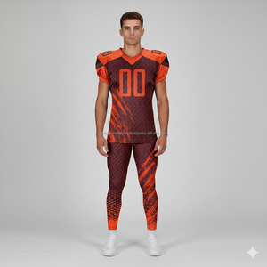 Ensemble d'uniformes de football américain personnalisés, tissu respirant à haute élasticité, impression sublimée, sangle réglable, professionnel - Product Image 2