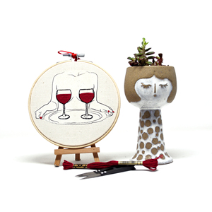 Arte de Bordado Moderno para Amantes del Vino 10/15cm - Product Image 5