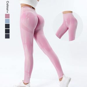Leggings Deportivos de Cintura Media para Mujer, Sin Costuras, Ecológicos, Transpirables, de Spandex/Nailon, para Gimnasio, Fitness, Yoga, con Diseño Sólido - Product Image 2