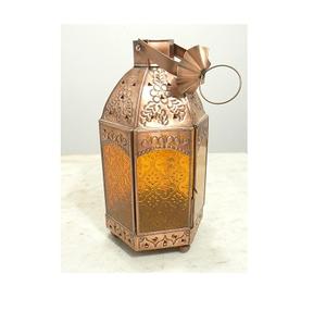 Linterna de vela de Metal estilo marroquí Vintage con paneles de vidrio, linterna colgante decorativa para el jardín del hogar, bodas y eventos - Product Image 1