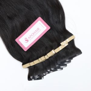 Blonde russe mince bande-dans les extensions de cheveux humains pleine cuticule alignée Style de vague d'eau 8 ''34 pouces pleine taille prix de gros - Product Image 5