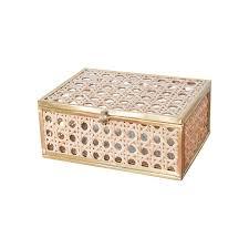 Table Decoration Jewelry Box Metal & Glass <b>Wedding</b> Gift Decorative Display <b>Keepsake</b> Engagment Mirror Pattern Decorative box - Product Image 4