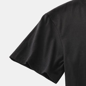 T-shirt d'été décontracté pour homme 100% coton séchage rapide léger respirant tissu tricoté en bambou manches courtes couleur unie imprimé - Product Image 6