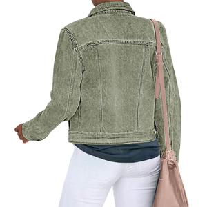 Veste en jean pour femmes, manches longues, design élégant, nouvelle conception, best-seller, respirante, vêtement d'extérieur en jean, vêtement d'extérieur - Product Image 2