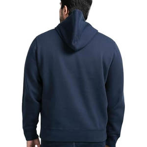 Sweat à capuche confortable en coton pour hommes (bleu marine XL) Sweat à capuche décontracté grand et grand couleur unie Sweat à capuche à manches longues grande taille - Product Image 2