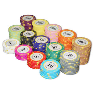 Fichas de póquer de arcilla Casinokart 14g al por mayor con logotipo personalizado y bandeja de 10g 40mm MOQ 1000 piezas para juegos de entretenimiento - Product Image 1