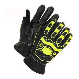 Guantes DE TRABAJO resistentes de cuero de grano de piel de vaca TPR Knuckles Long Hi Vis Reflective Cuff Guantes DE SEGURIDAD Alto rendimiento Anti corte - Product Image 6