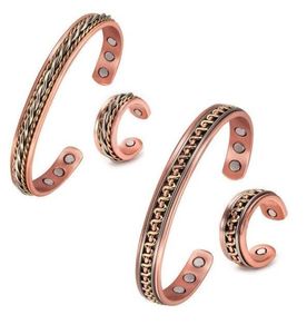 8.0mm Classical Adjustable Pearl Bracelets & <b>Bangles</b> Pure <b>Copper</b> Cuff with Magnetic Heart Shape Trendy Style for Gift - Product Image 4
