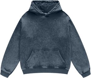 Sudadera con capucha lavada con ácido de gran tamaño personalizada estilo Vintage algodón Streetwear pulóver sudadera para Unisex hombres mujeres Casual - Product Image 2