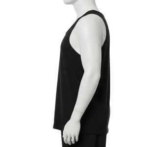 Plus Size Men Solid Tank <b>Top</b> Polyester Fabric Heat Transfer Print Casual Fitness Wear <b>Sleeveless</b> Gym Workout Active Gym <b>Top</b> Wear - Product Image 2