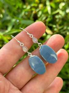 Beautifully Aquamarine Hydro Stone Brass Dangle Earring Natural 9mm For Wholesale Price - Product Image 2