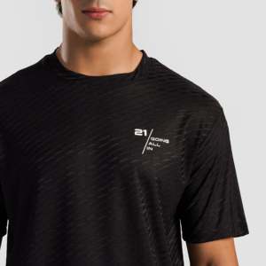 เสื้อยืดลำลองสตรีทแวร์ 21 Rapid 100% โพลีเอสเตอร์ (สีดำ) ผ้าถักน้ำหนักเบา 300 กรัม ลายพื้นเรียบ พิมพ์ลายด้วยเทคนิคซิลค์สกรีน - Product Image 6
