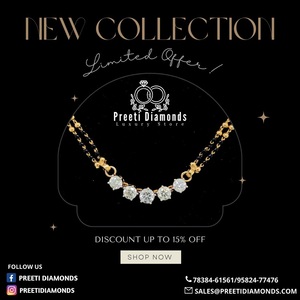 Eye Catching <b>Design</b> Luxury Anniversary Wedding Fashion Jewelry Real Natural Loose Diamond Pointer Solitaire Pendant <b>Mangalsutra</b> - Product Image 3