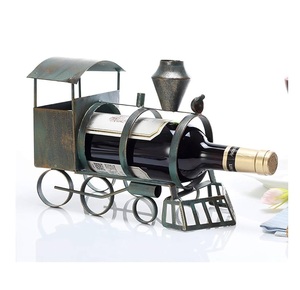 Moderno Soporte para Botellas de Vino con Diseño de Locomotora Metálica, Ecológico, Extensible, Decorativo para Bares, Hoteles y Restaurantes - Product Image 1