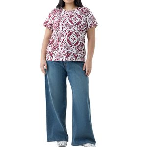 Camiseta Blanca de Corte Regular para Mujer, Camiseta Casual con Cuello Redondo y Estampado Floral para Mujer, Camiseta Personalizada de Primera Calidad - Product Image 4