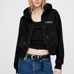 Servicio OEM con Sudadera con Capucha de Manga Larga para Mujer, Material de Alta Calidad, Cierre de Cremallera, Diseño de Logotipo Personalizable - Product Image 1