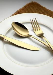 Hot <b>Sale</b> New Style Manufacturer India Stainless Steel Flatware <b>Set</b> Stylish Mirror Polish Gold Cutlery <b>for</b> Hotel Home <b>Dinner</b> - Product Image 5