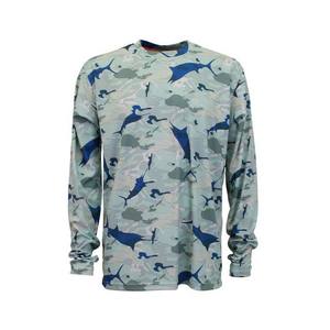 OEM logotipo personalizado ligero camuflaje impresión 100% poliéster Spandex manga larga pesca camisas transpirable protección solar - Product Image 5