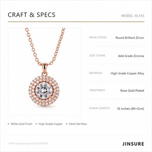Elegant Classic Pendant Necklace for Women with Flower Shape Link <b>Chain</b> <b>Copper</b> Alloy Engagement Jewelry - Product Image 6