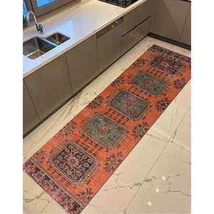 Tribal Design Printed <b>Rug</b> - Persian, Entryway, Green, <b>Kitchen</b>, <b>Runner</b>, Turkish, Car Mat, Luxury,Velvet <b>Rug</b> - Product Image 1