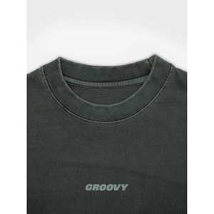 เสื้อยืดโอเวอร์ไซส์แฟชั่นผ้าเจอร์ซีย์สีเขียวมรกต 100% ผ้าฝ้ายออร์แกนิค น้ำหนัก 220 กรัม พิมพ์ลาย - Product Image 6