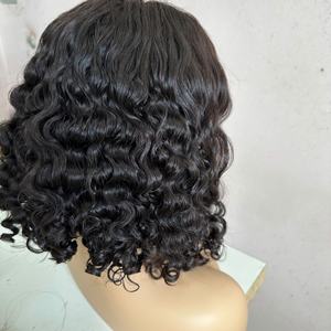 Perruque vietnamienne dentelle frontale HD Remy cheveux 100% naturel crépus bouclés vague profonde Double dessiné cuticule bande Ins Extensions - Product Image 2