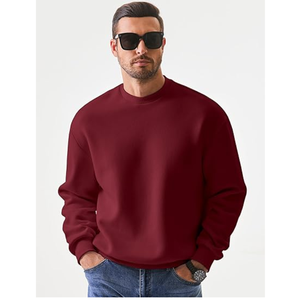 Sweat-shirt à col rond pour homme, coupe ample, couleur unie, manches longues, impression personnalisée en usine, fabriqué au Bangladesh - Product Image 3