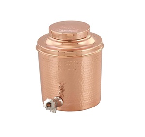 Enfriador de agua de cobre de diseño martillado moderno para el hogar, utensilios de cocina, oficina, fiesta, restaurante, Ayurveda, beneficios para la salud, dispensador de agua - Product Image 1