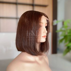 Bob Pelucas Cabello humano Mujeres Pelucas Hueso Recto Color marrón 100% Cabello vietnamita crudo - Product Image 3
