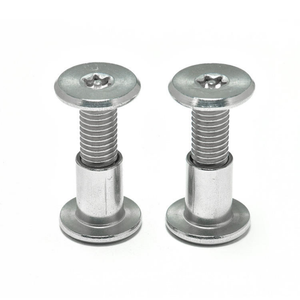 Tornillo Chicago de Acero Inoxidable y Latón con Cabeza Plana Biselada Torx, para Cuero y Libros, Macho-Hembra - Product Image 1