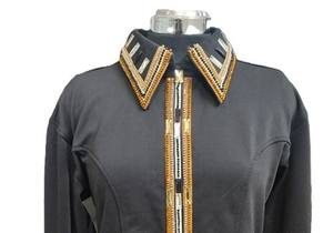 Tela de tafetán elástica hecha a mano Cowgirl Western Show Shirt - Product Image 4